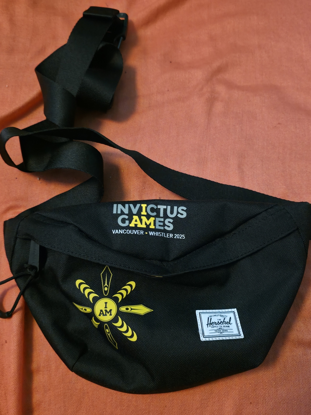 4/$67 Deal! Herschel Supply Company Black Pouch with Invictus Games Logo
